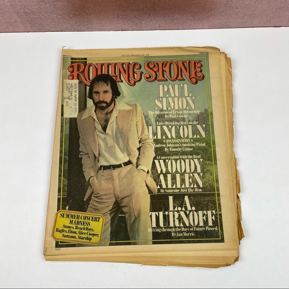 Vintage Rolling Stone Magazine Paul Simon Woody Allen July 1, 1976 - Picture 1 of 5